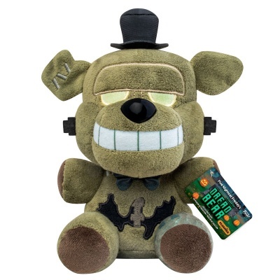 Pelúcia de urso Dead Bear verde com chapéu preto e sorriso largo