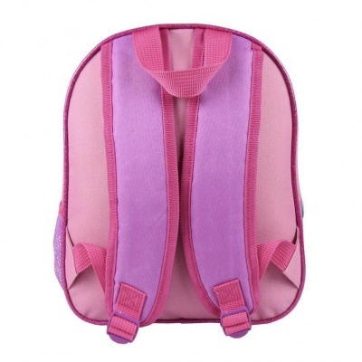 Mochila rosa e lilás com alças acolchoadas ajustáveis