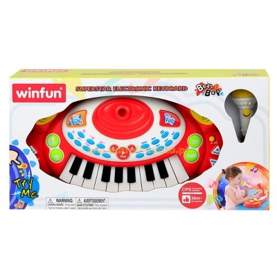 Teclado electrónico infantil Winfun Superstar com microfone em embalagem