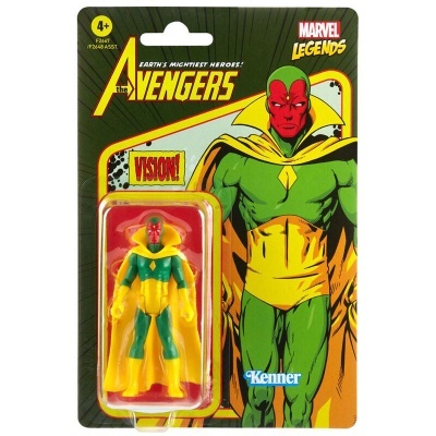 Figura de ação The Avengers Vision em embalagem com ilustração e texto.