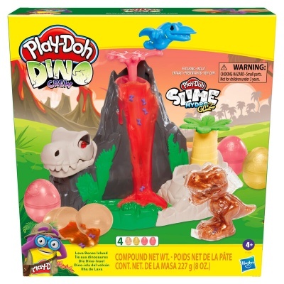 Conjunto Play-Doh Dino Cream com vulcão, dinossauro e ovos coloridos