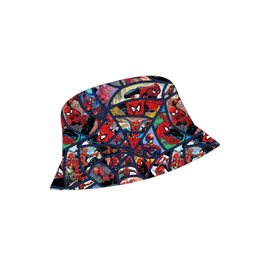 Chapéu tipo pescador com estampa do Spider-Man em várias cores e imagens.