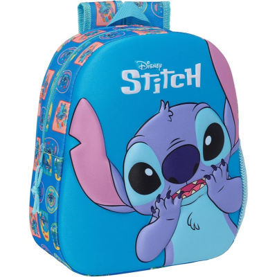 Mochila infantil azul com personagem Stitch da Disney estampado