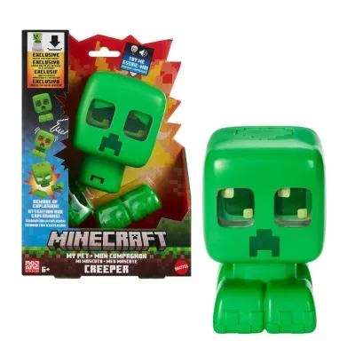 Brinquedo Minecraft Creeper verde com embalagem colorida