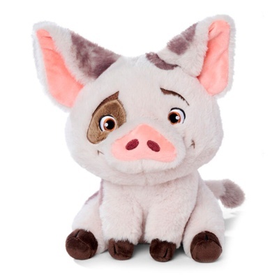 Pelúcia de porco cor-de-rosa claro com manchas castanhas