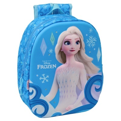 Mochila azul com imagem da Elsa do filme Frozen
