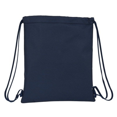 Mochila saco azul escuro com cordões