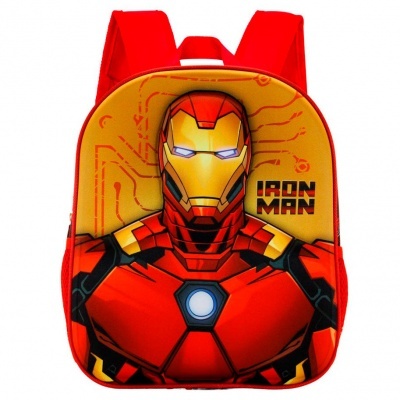 Mochila infantil com estampa do Iron Man em vermelho, amarelo e preto