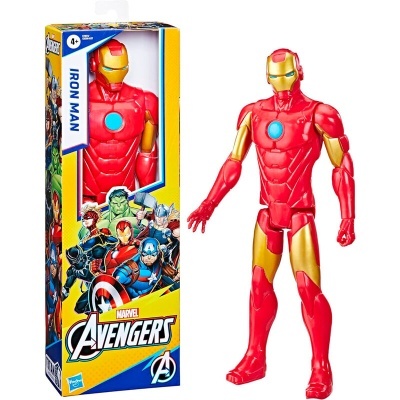 Figura de ação Homem de Ferro vermelho e dourado com caixa Avengers