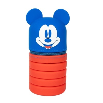 Estojo de mola com rosto do Mickey Mouse azul e vermelho