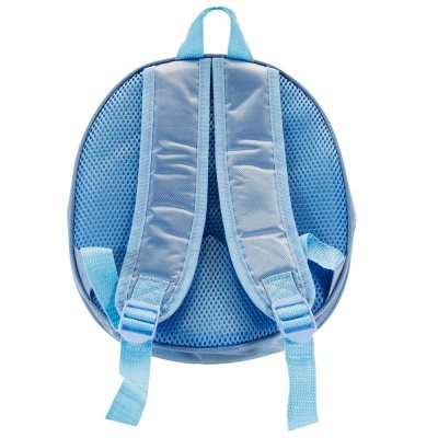 Mochila redonda azul clara com alças acolchoadas