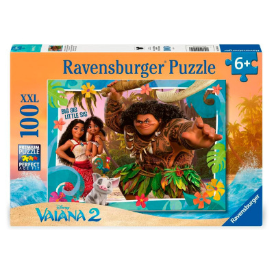Caixa de quebra-cabeça Ravensburger Vaiana 2 com imagem dos personagens do filme Disney em cores vibrantes