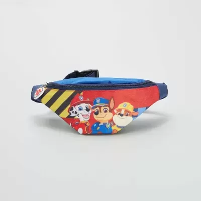 Pochete infantil estampada com personagens da Patrulha Pata em vermelho, azul e amarelo