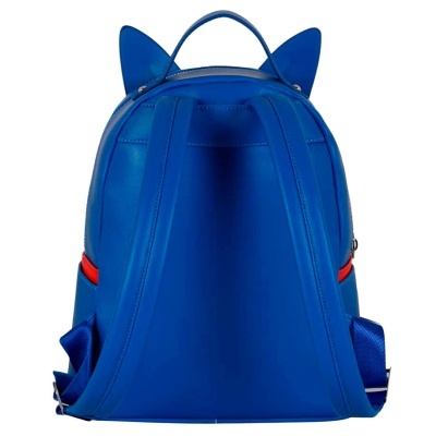 Mochila azul com alças acolchoadas e orelhas destacadas no topo