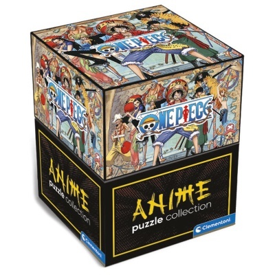 Embalagem de puzzle 3D da coleção Anime com ilustrações do manga One Piece