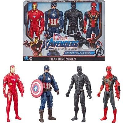Conjunto de 4 bonecos de ação Marvel Avengers Titan Hero Series.