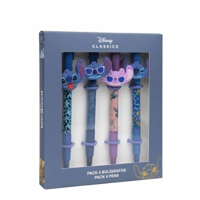 Pack com 4 canetas Disney Classics Stitch em caixa azul