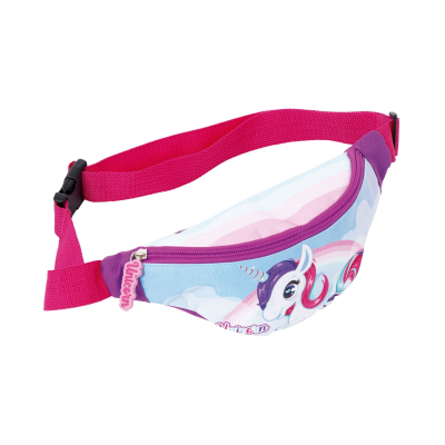 Saco de cintura infantil com estampa de unicórnio colorido