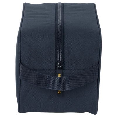 Mala preta retangular com fecho de correr e alça