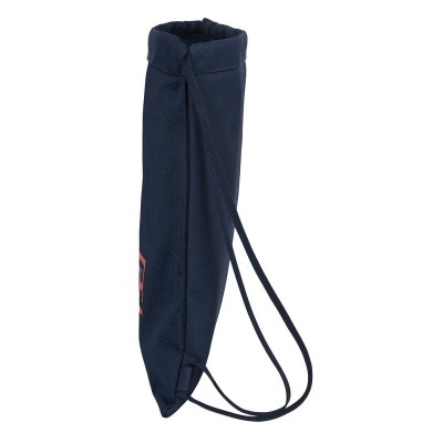 Saco comprido azul escuro de tecido com alças finas