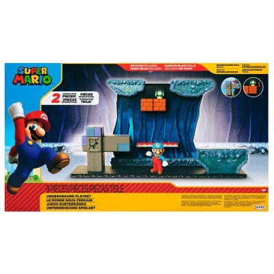 Brinquedo Super Mario do mundo subterrâneo com figuras e blocos de montar