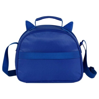 Bolsa pequena azul com alça e orelhas decorativas