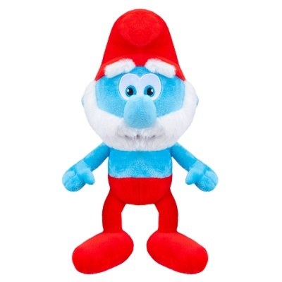 Peluche azul e vermelho com barba e chapéu vermelho