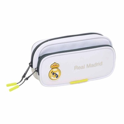 Estojo escolar branco com emblema Real Madrid