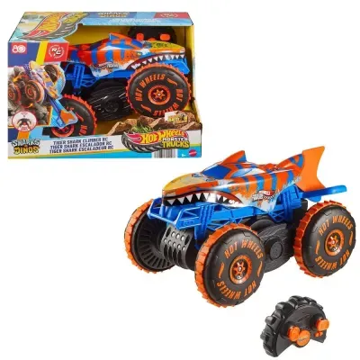 Carro de brinquedo Hot Wheels Tiger Shark Climber RC com controlo remoto e embalagem colorida