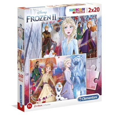 Caixa de puzzle Disney Frozen II com 2x20 peças coloridas