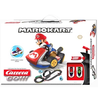 Caixa do jogo de corrida de slot Carrera GO!!! Mario Kart com carrinho Mario e pista