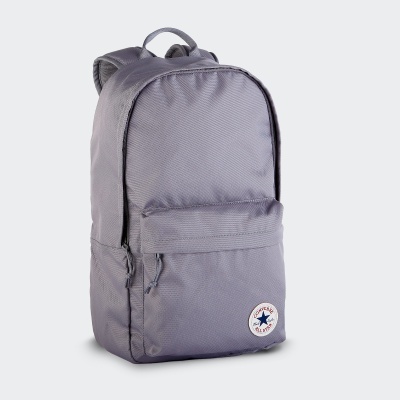 Mochila cinzenta com bolso frontal e logótipo CONVERSE ALL STAR