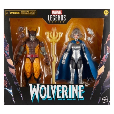 Duas figuras de ação Marvel Wolverine em embalagem oficial