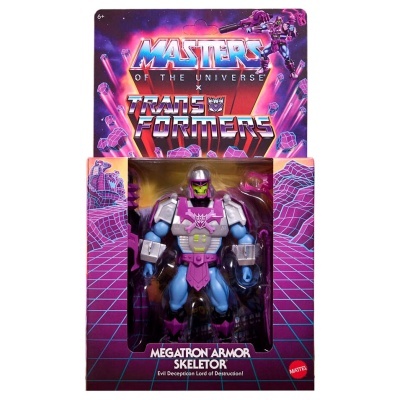 Figura de ação Megatron Armor Skeletor em embalagem colorida