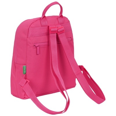 mochila cor-de-rosa com alças e bolso