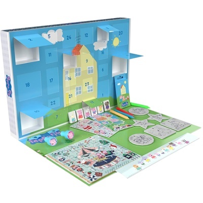 Calendário do Advento Peppa Pig com atividades e acessórios coloridos