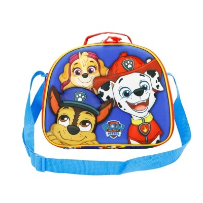 Mala infantil Paw Patrol azul com personagens Chase, Skye e Marshall