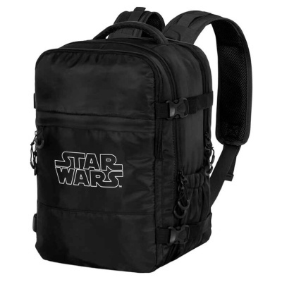 Mochila preta Star Wars com logótipo branco