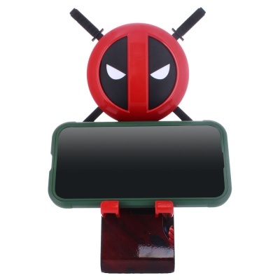 Suporte de telemóvel Deadpool em plástico e metal com espadas cruzadas