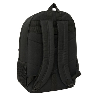 Mochila preta com alças acolchoadas e malha lateral