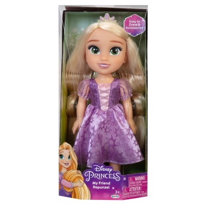 Boneca Disney Princess Rapunzel com vestido roxo embalada