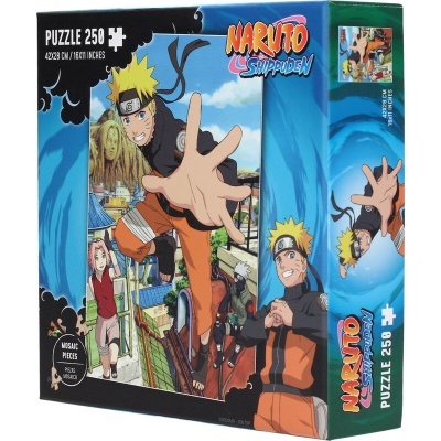 Caixa de puzzle Naruto Shippuden 250 peças com personagens coloridos