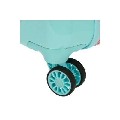 Roda dupla azul turquesa de mala rígida