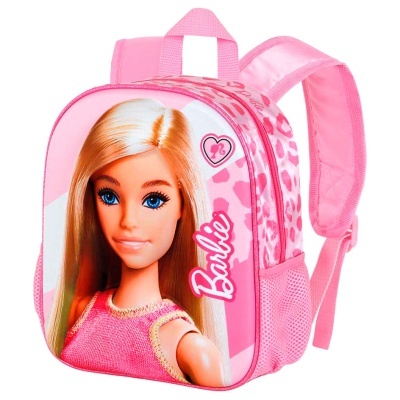 Mochila infantil rosa com imagem da boneca Barbie