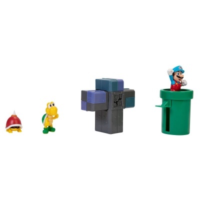 Conjunto de figuras de ação de Mario e personagens relacionadas em fundo branco