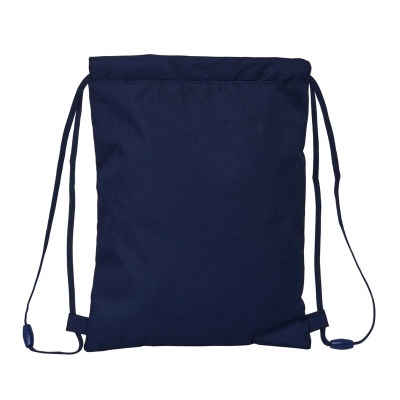 Mochila saco azul escuro com cordões finos