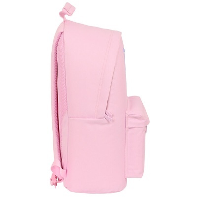 Mochila cor-de-rosa vista lateral