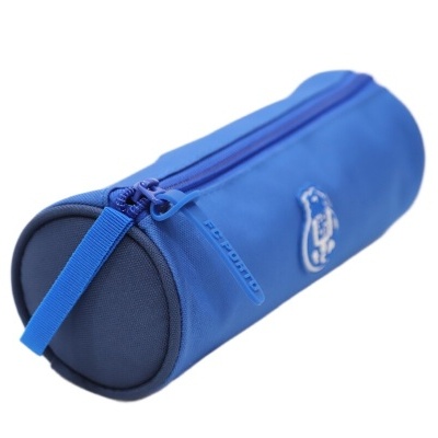 Estojo cilíndrico azul com fecho e emblema FC Porto
