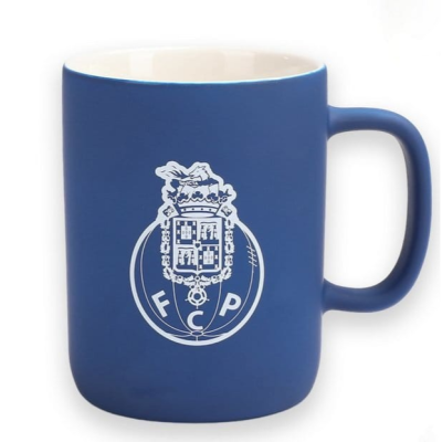 Caneca azul com emblema branco do FC Porto