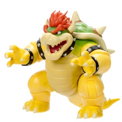 Figura de ação do Bowser com cores amarelo, verde e vermelho